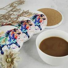 2 personalisierte Keramik Untersetzer mit eigenem Foto und Text, rutschfeste runde/quadratische Getränke Untersetzer mit weicher Korkrückseite, perfekt für Kaffeetische, Esszimmertische, Einweihungsgeschenke und Heimdekoration