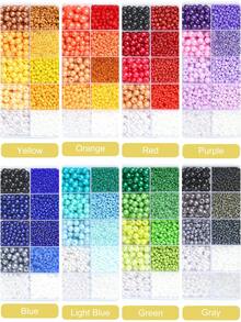 DIY 10 格 ABS 塑料和玻璃种子珠首饰制作寻找珠子套件用于手链 DIY 首饰制作套件 - 彩色 - 查看 12