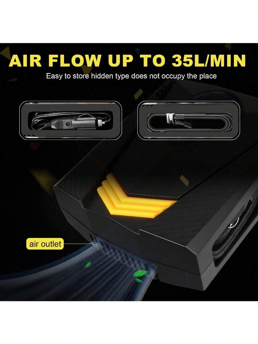 6000mAh Cordless Rechageable Battery Air Compressor Pump Car Tire