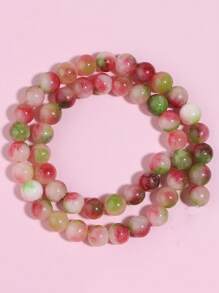 1 hebra de cuentas sueltas de jade de turmalina natural sandía de 6 8 10 mm para hacer joyas, pulsera, collar y accesorios DIY, tamaño a elegir, 15" - Multicolor - Ver 10