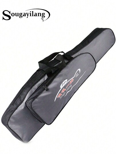 SOUGAYILANG 80cm Fishing Bag Large Capacity Two Layer Fishing Tackle Rod Bag