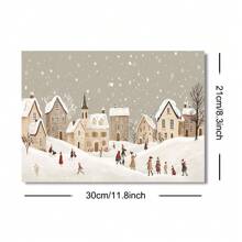 1pc Unframed Winter Snowy Village Town Christmas Holiday Poster Abstract Landscape Art Xmas Festival Canvas Painting Print Rustic Minimalist Wall Picture For Dorm,Apartment,Living Room,Bedroom,Home Decoration,Farmhouse Decor Christmas Decoration XMAS Decor Christmas Tree Gift Decor Thanksgiving Wedding Home Decor Home Decor Fall Decor Autumn Decor Birthday Decorations For Gifts Party Supplies Indoor Holiday Festival Decor Halloween Decor Wall Decor Halloween Ornaments - Multicolor - View 9