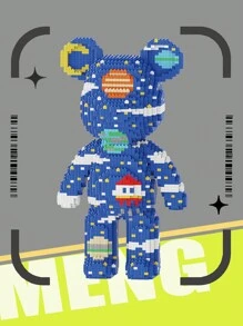 POKOJA LAND 3688pcs 47cm/18.5inch White Geart-Shaped Bear DIY Pixel Building Blocks, Room Creative Decoration, Desktop Ornaments, Stress Relieving Toys, Halloween Gifts, Birthday Gifts, Christmas Gifts, Graduation Gifts, Good Friend Gifts, Couple Gifts, New Year Gifts, Wedding Gifts, Easter Gifts,Suitable For Everyone - Multicolor - View 13