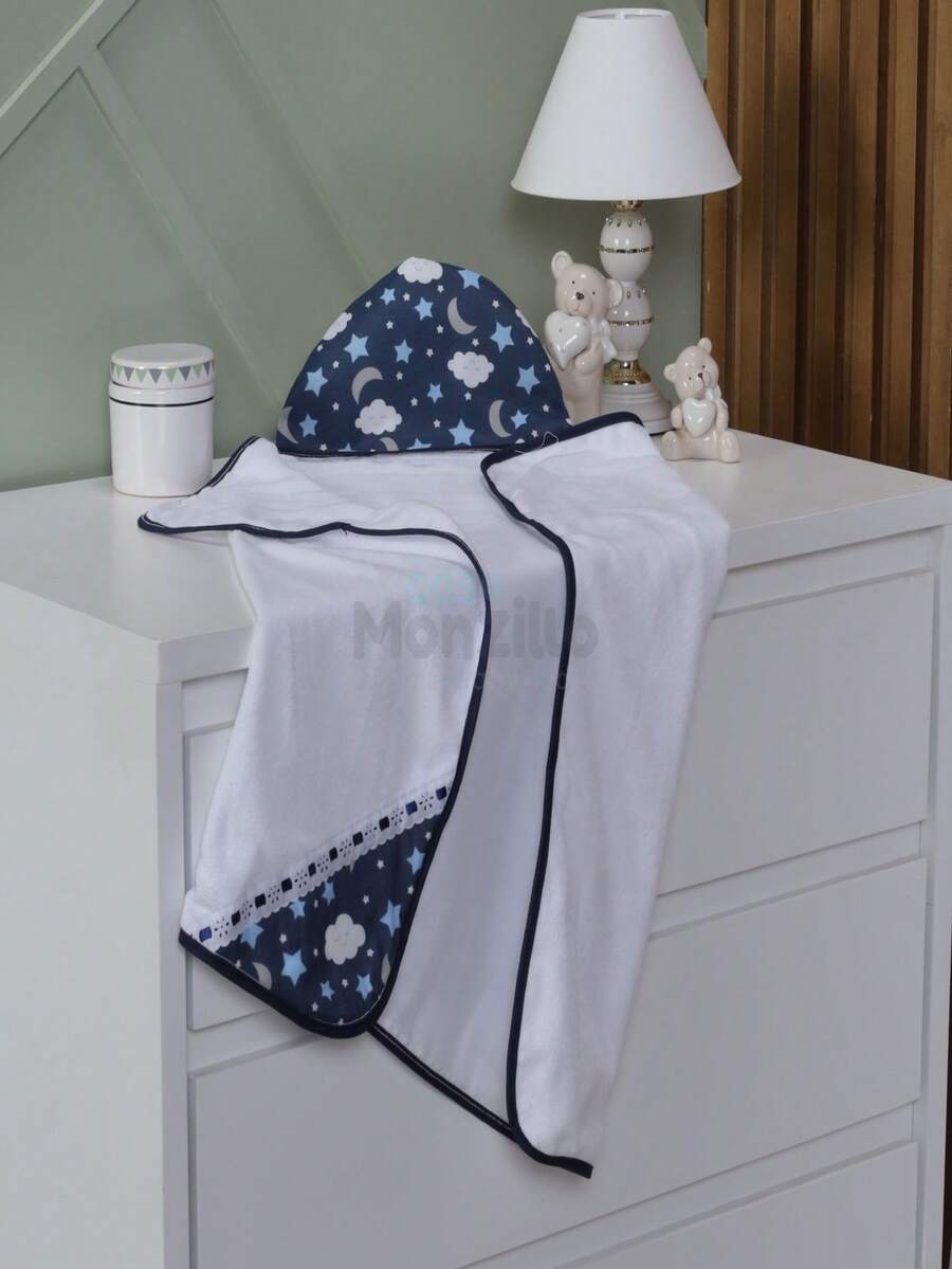 Kit Of 2 Children's Hooded Bath Towels With Prints - 水鴨藍 - 查看 1
