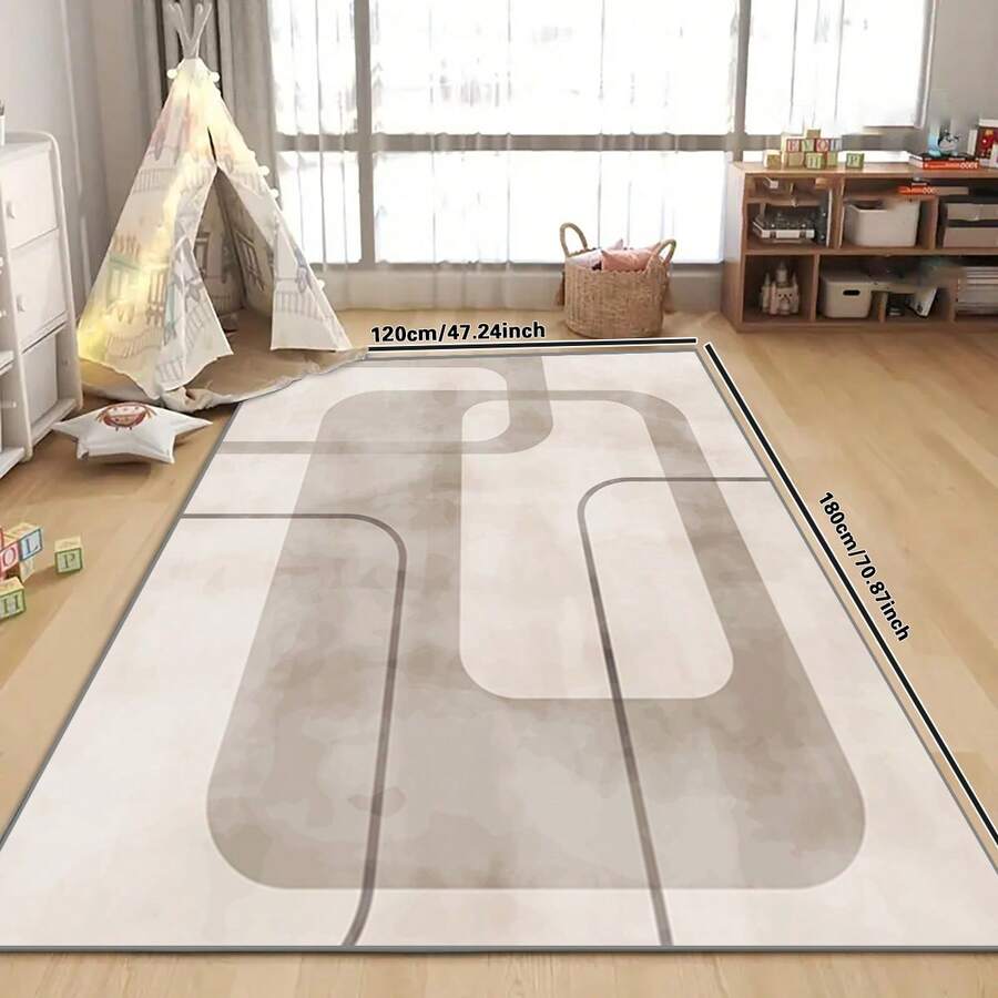 现代风格的地毯，柔软，防滑，可机洗，吸水，防污，家居装饰，非常适合客厅、卧室和门口装饰。 - 淺灰色 - 查看 1