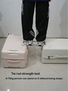 1pc Thick High Capacity Multi-Functional Explosion-Proof Zipper Swivel Wheel Suitcase With Wet Dry Separation Layer, Sports Version Suitable For School, Vacation, Business Trip, Long Journey, Good Gift Luggage Travel Suitcase Suitcases Suit Case Travel Luggage Bag For School School Accessories School Stuff