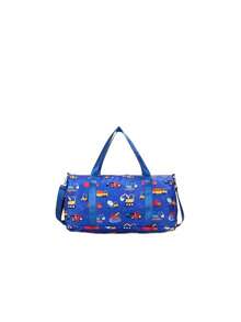 1 túi du lịch thường ngày họa tiết hoạt hình, túi đựng đồ tập yoga/bơi lội dung tích lớn có ngăn đựng ướt và khô, túi xách thể thao - Màu xanh lam - Xem 6