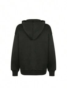 Women Y2k Skeleton Zip Up Hoodie Goth Graphic Printed Long Sleeve Hooded Sweatshirts Pullover Tops Fall Spring Winter E-Girl Jacket Coats Outerwear Teen Girls Gothic Harajuku Emo Vintage Aesthetic Clothes Streetwear Halloween Clothes Outfits - 黑色 - 查看 5