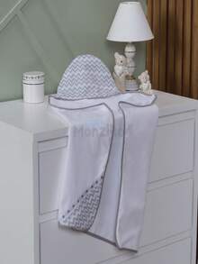 Kit Of 2 Children's Hooded Bath Towels With Prints - 灰色 - 查看 1