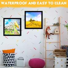 Khung ảnh từ tính màu đen 5 chiếc, Khung trưng bày hình vuông, Khung dán không cần khoan, Thích hợp cho bằng tốt nghiệp, ảnh, chứng chỉ, phòng trưng bày, màn hình treo tường - màu đen - Xem 5