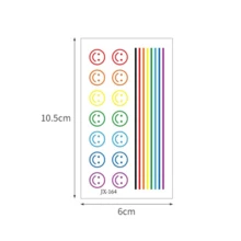 Bộ 60 hình xăm tạm thời nhiều màu sắc dễ thương chủ đề cầu vồng cho ngón tay, thiết kế hình mặt trăng và trái tim đáng yêu, không thấm nước và chân thực dành cho phụ nữ - Nhiều màu - Xem 5