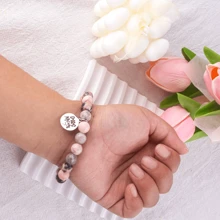1 Pulsera de mujer con cuentas de cebra rosa, se puede personalizar con el nombre de tu perro, ¡el mejor regalo para amantes de los perros!
