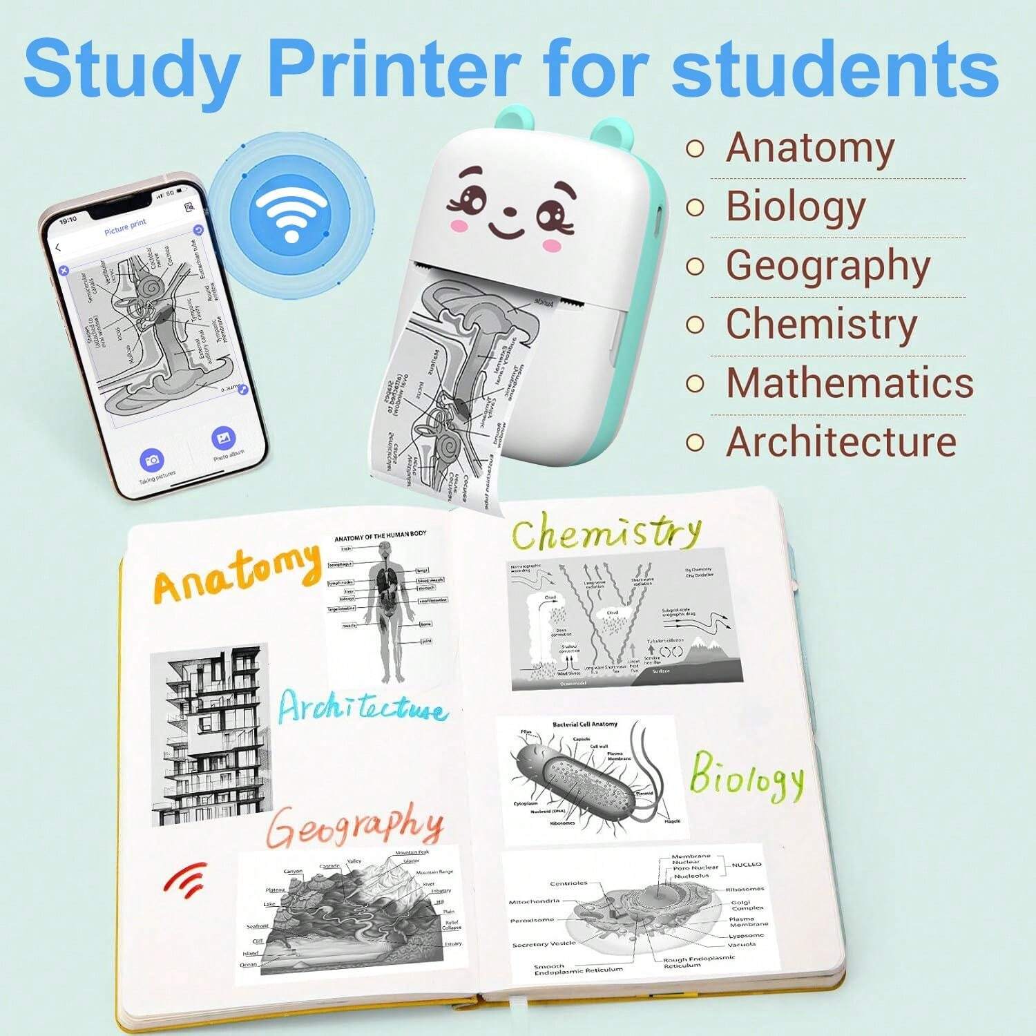 Mini Pocket Printer, Mini Portable Printer, Printing Paper, Mini Photo