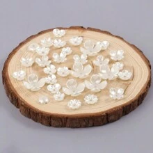 50 件 ABS 花朵仿珍珠材料散珠帽适用于 DIY 手链项链珠宝制作用品配件 - 花托 - 查看 6