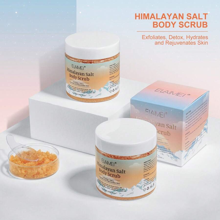 Himalayan Salt Body Scrub, Exfoliates Deep Cleansing Remove Dead Skin