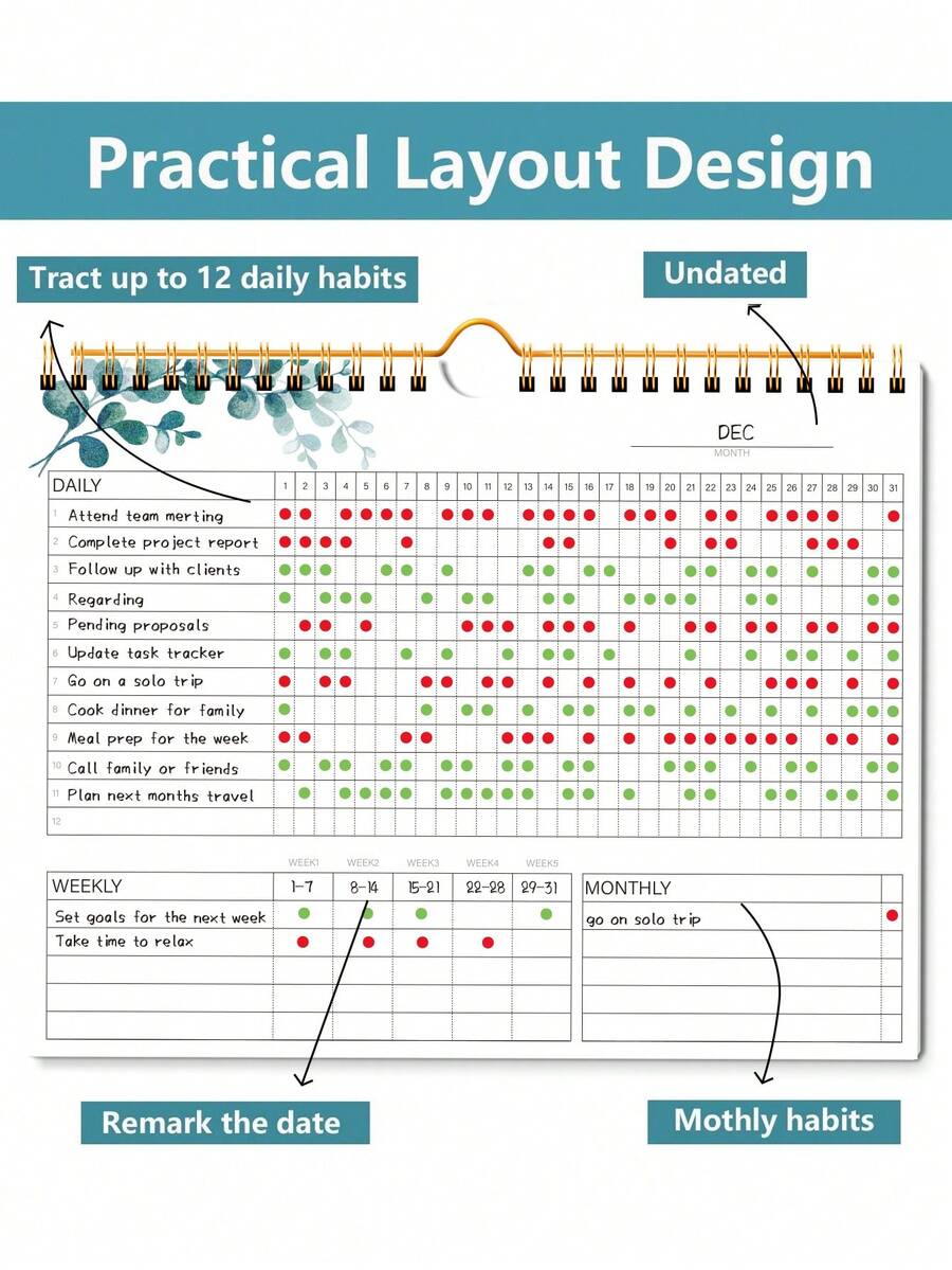 1pc Weekly Planner Pad, Simple Habit Planning Tracker, To Do List Desk