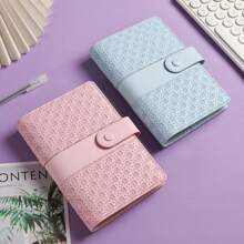 Sổ tay bìa da PU A6 6 lỗ, thiết kế thời trang, bìa sổ tay cá nhân, có khóa từ, có thể dùng làm vỏ đựng tiền mặt, vỏ đựng album trở lại trường - A6 - Xem 8