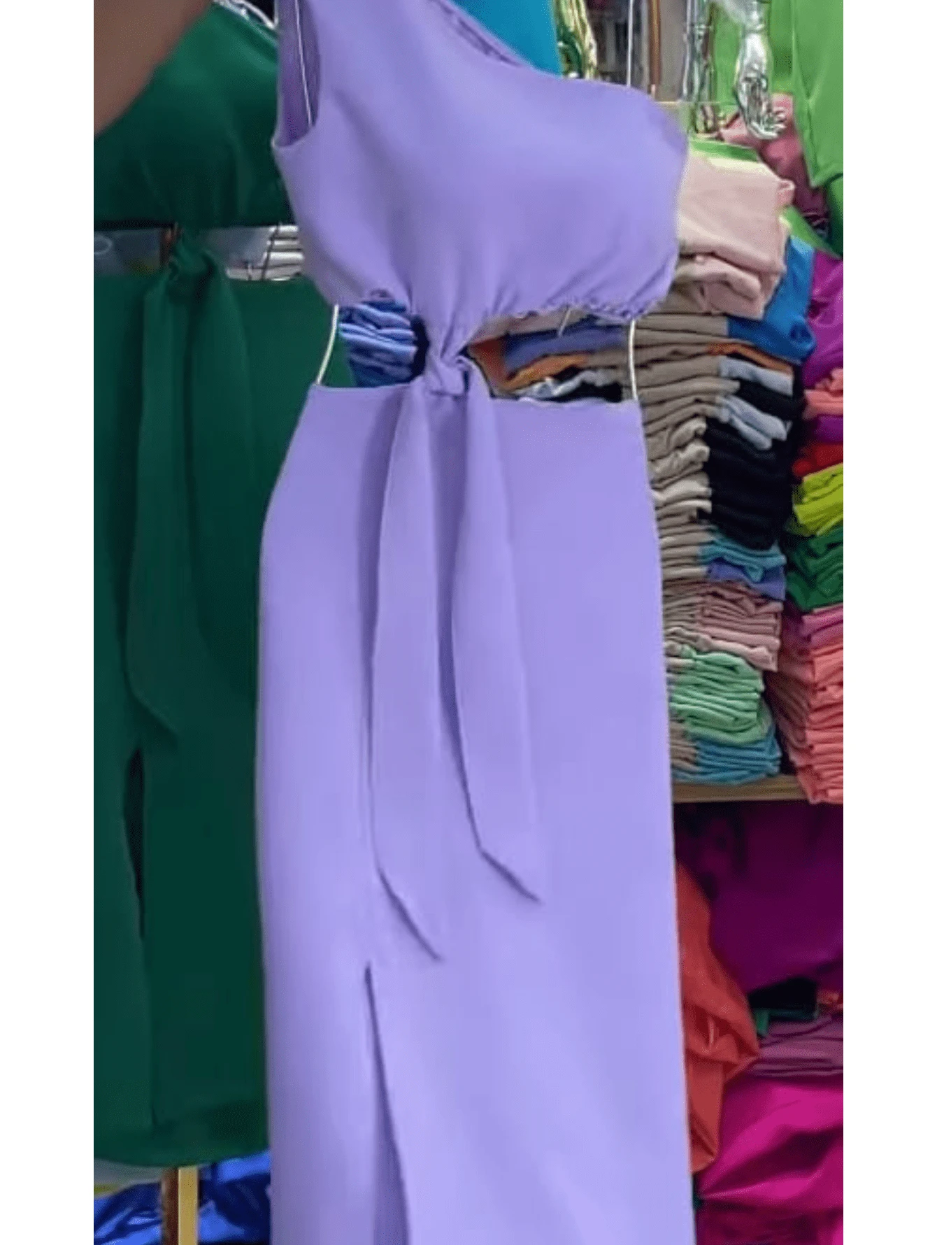 WOMEN'S MIDI DRESS WITH TIE AT THE BACK, SUMMER LAUNCH - Màu Lilac Tím - Xem 1