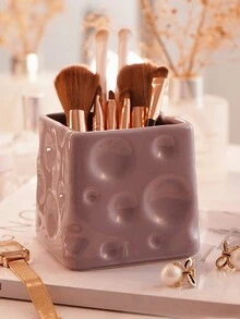 1 件豪华陶瓷奶酪储物罐、高端办公桌收纳笔筒、化妆品储物容器 - 彩色 - 查看 4