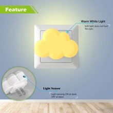 BABYLIYA 云形光电传感器 LED ABS 小夜灯，卧室、走廊、过道、浴室辅助照明