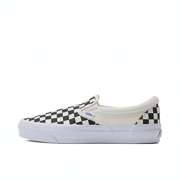 Vans 2024 Unisex Slip-On Reissue 98 Canvas Shoes/Vulcanized Rubber Low-Top Sneakers VN000CSE2BO