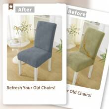 Ystyle Chair Covers With Backrest 4/6 Pieces, Stretch Chair Cover, Universal Chair Covers For Dining Room Kitchen, Washable Removable, Easy To Clean And Durable - Light Grey - View 6