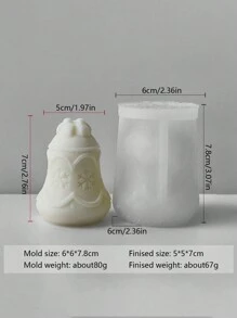 Bộ khuôn làm nến bằng silicon cho Giáng sinh - Đồ trang trí nến thơm tự làm, Khuôn theo chủ đề ngày lễ hình dạng bất đối xứng cho đồ thủ công tự làm, Cây thông Noel, Người tuyết, Thiên thần, Ông già Noel, Tuần lộc, Thiết kế bông tuyết - trắng - Xem 8