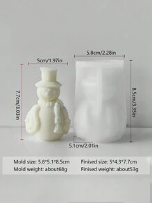 Bộ khuôn làm nến bằng silicon cho Giáng sinh - Đồ trang trí nến thơm tự làm, Khuôn theo chủ đề ngày lễ hình dạng bất đối xứng cho đồ thủ công tự làm, Cây thông Noel, Người tuyết, Thiên thần, Ông già Noel, Tuần lộc, Thiết kế bông tuyết - trắng - Xem 7