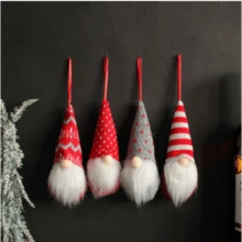 1 件圣诞装饰针织木制无面娃娃森林人圣诞树装饰品 - 彩色 - 查看 7