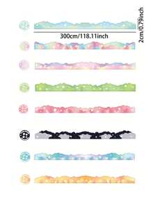 1 卷随机可爱云朵装饰遮蔽胶带，适用于剪贴簿 - 彩色 - 查看 3