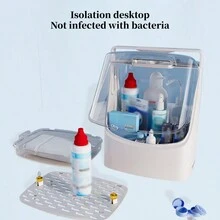 1pc Hộp đựng gương OK Hộp đựng chất lỏng chăm sóc kính Gương định hình giác mạc Hộp đựng gương nhựa cầm tay - trắng - Xem 9