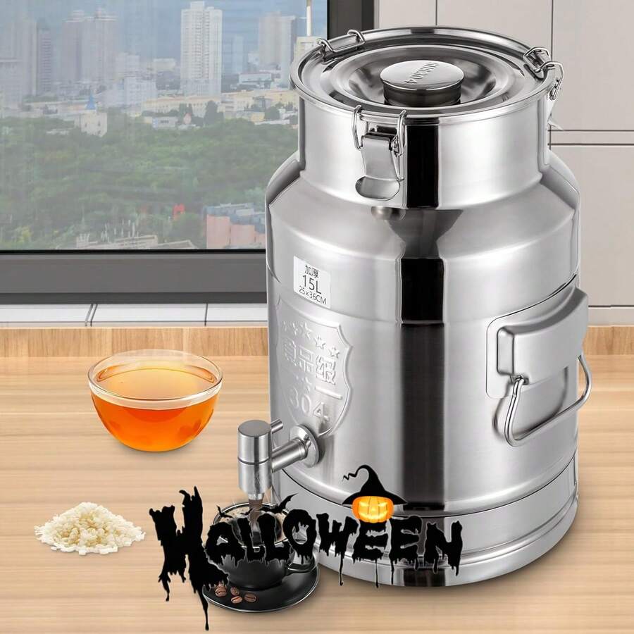 Stainless Steel Milk Can Milk Canister With Faucet And Handles Large