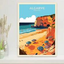 1pc Nordic Retro Holiday Travel City Venice Algarve Travel Pictures Room Life Canvas Painting Printing Artist Home Wall Decoration Poster Canvas Unframed,Wall Art Coastal Decor Coastal Decor Beach Decor