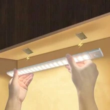 1pc Led Motion Sensor Cabinet Light, Wireless Magnetic USB Rechargeable Night Light For Kitchen Wardrobe Cupboard Stairs Corridor - 3 Colors In One Lamp - View 3