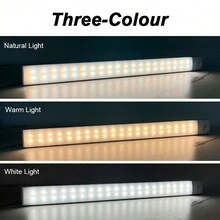 1pc Led Motion Sensor Cabinet Light, Wireless Magnetic USB Rechargeable Night Light For Kitchen Wardrobe Cupboard Stairs Corridor - 3 Colors In One Lamp - View 5