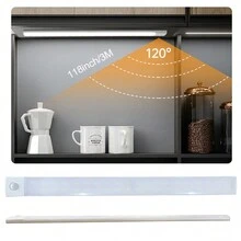 1pc Led Motion Sensor Cabinet Light, Wireless Magnetic USB Rechargeable Night Light For Kitchen Wardrobe Cupboard Stairs Corridor - 3 Colors In One Lamp - View 8