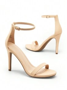 Women Fashionable High Heel Sandals Sexy Open Toe Ankle Strap High Stiletto Party Prom Dress Pumps Shoes For Festival Party Wedding Wearing - 杏色 - 查看 5
