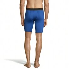 Hanes Sport Men's Performance Compression Shorts, 9" - Awesome Blue/Ebony - View 2
