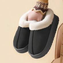 Stivali da neve imbottiti da donna, per uso all'aperto, morbidi, alla moda, caldi per l`autunno/inverno, con fodera morbida e suola platform spessa