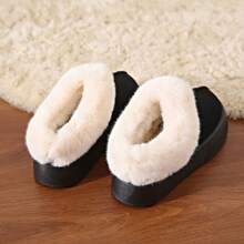Stivali da neve imbottiti da donna, per uso all'aperto, morbidi, alla moda, caldi per l`autunno/inverno, con fodera morbida e suola platform spessa