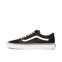 Vans Unisex Old Skool Canvas/Vulcanized Low-Top Sneakers VN000D3HY28 - Black - View 2