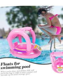 Silla Flotador para Bebe con Techo Protector Contra el Sol Bote para Piscina o Alberca con Divertidas Pelotitas