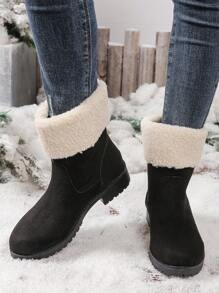 Nowe damskie buty zimowe z imitacją futra, wykonane z wysokiej jakości skóry zamszowej, oddychające, z gumową podeszwą, która jest antypoślizgowa i lekka