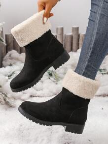 Nowe damskie buty zimowe z imitacją futra, wykonane z wysokiej jakości skóry zamszowej, oddychające, z gumową podeszwą, która jest antypoślizgowa i lekka