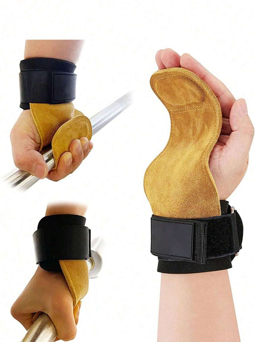 1 Pair Premium Weight Lifting Gloves With Cushion Wrist Loop And Wrist