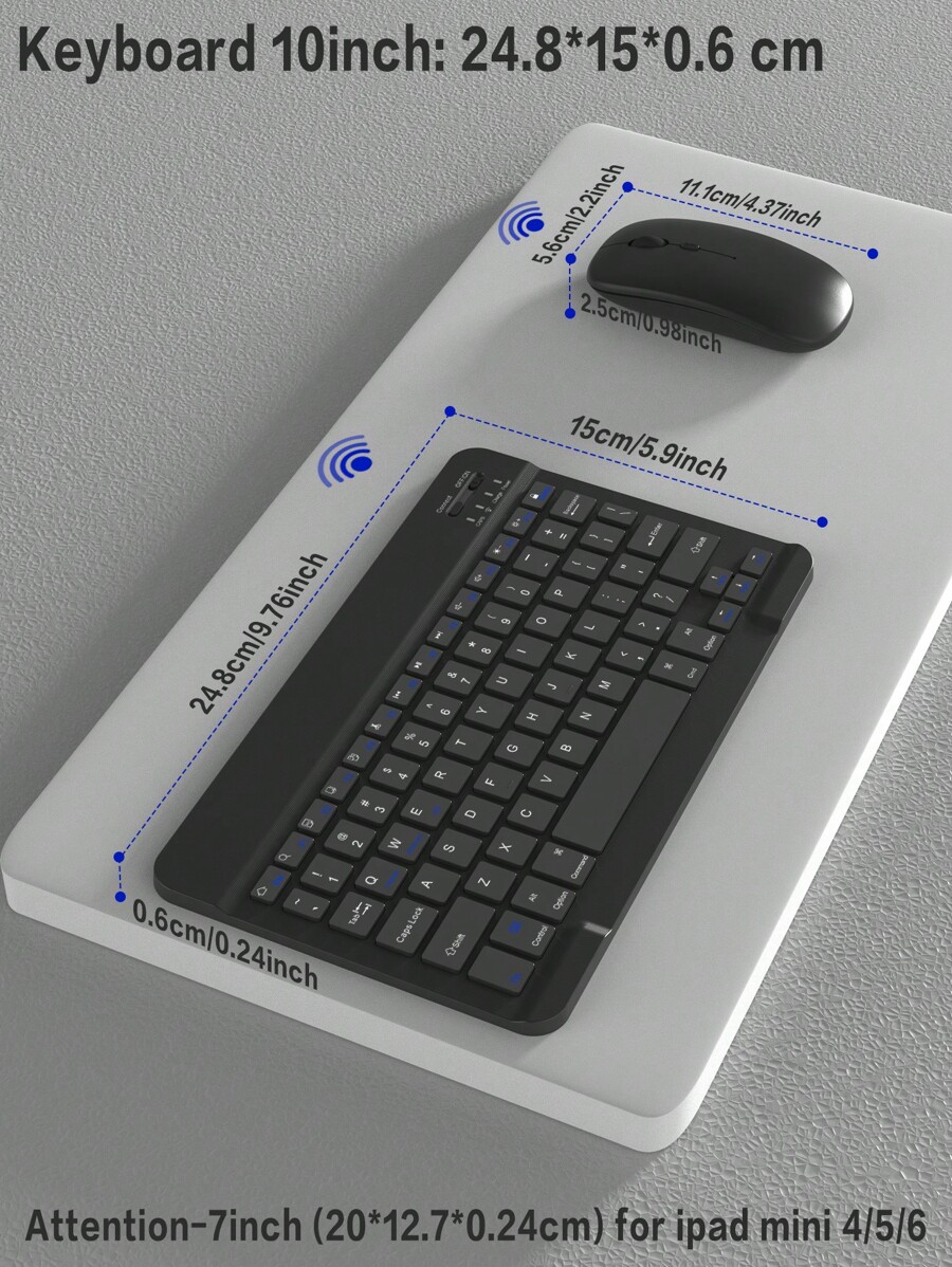 Keyboard Case With IPad Detachable Wireless Bluetooth Keyboard Mouse