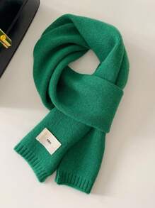Lenço Tricotado Coreano Cor Sólida Imitação de Cashmere de Borda Dupla Grosso e Quente Xale Lenço para Mulheres e Homens