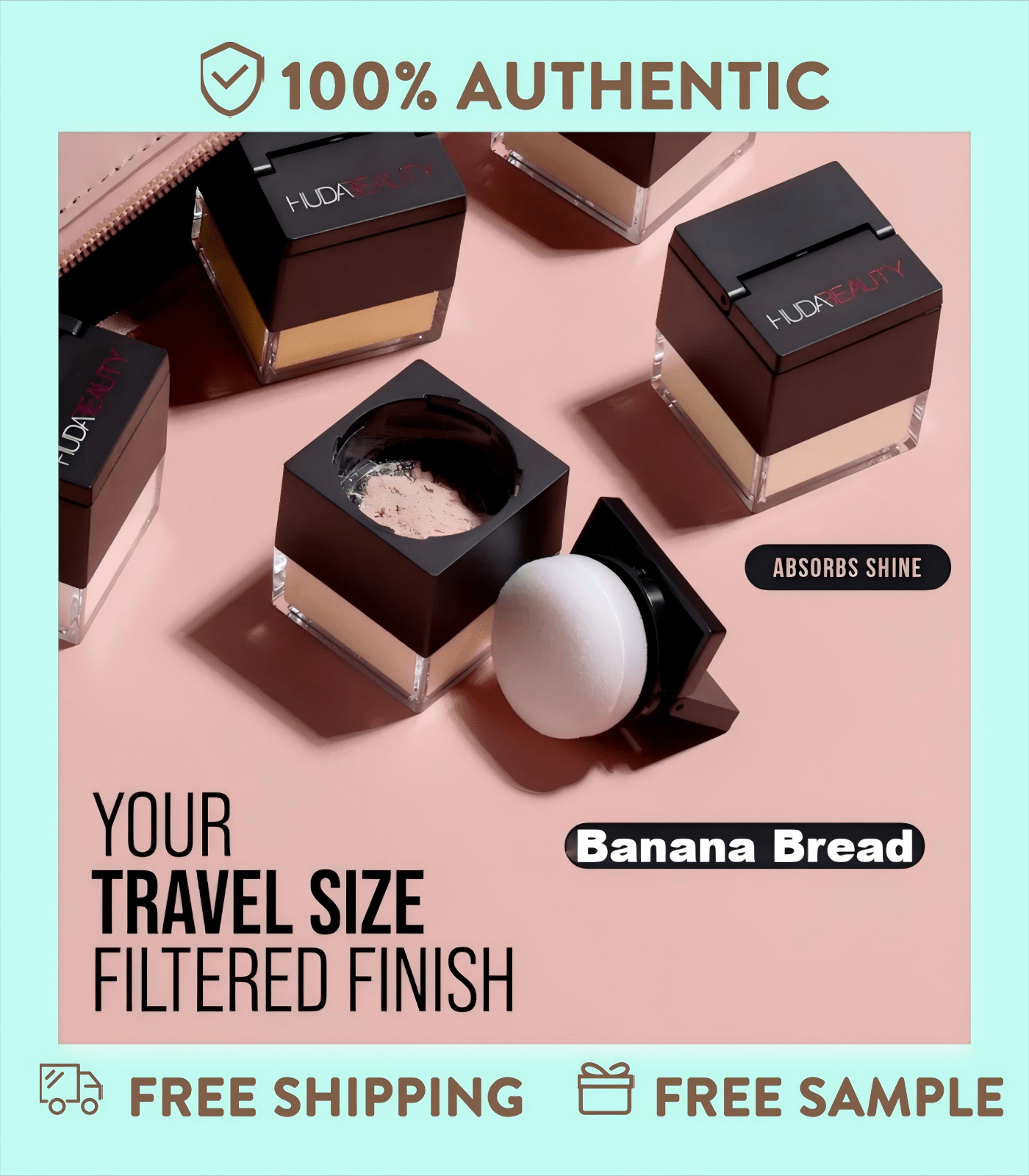 HUDA BEAUTY Mini Easy Bake Loose Baking & Setting Powder – 0.21 Oz / 6 G, Lightweight, Long-Lasting Banana Setting Powder For Makeup Baking And Oil Control, Brightens And Sets For A Smooth Finish - 顏色: 香蕉麵包 - 查看 1