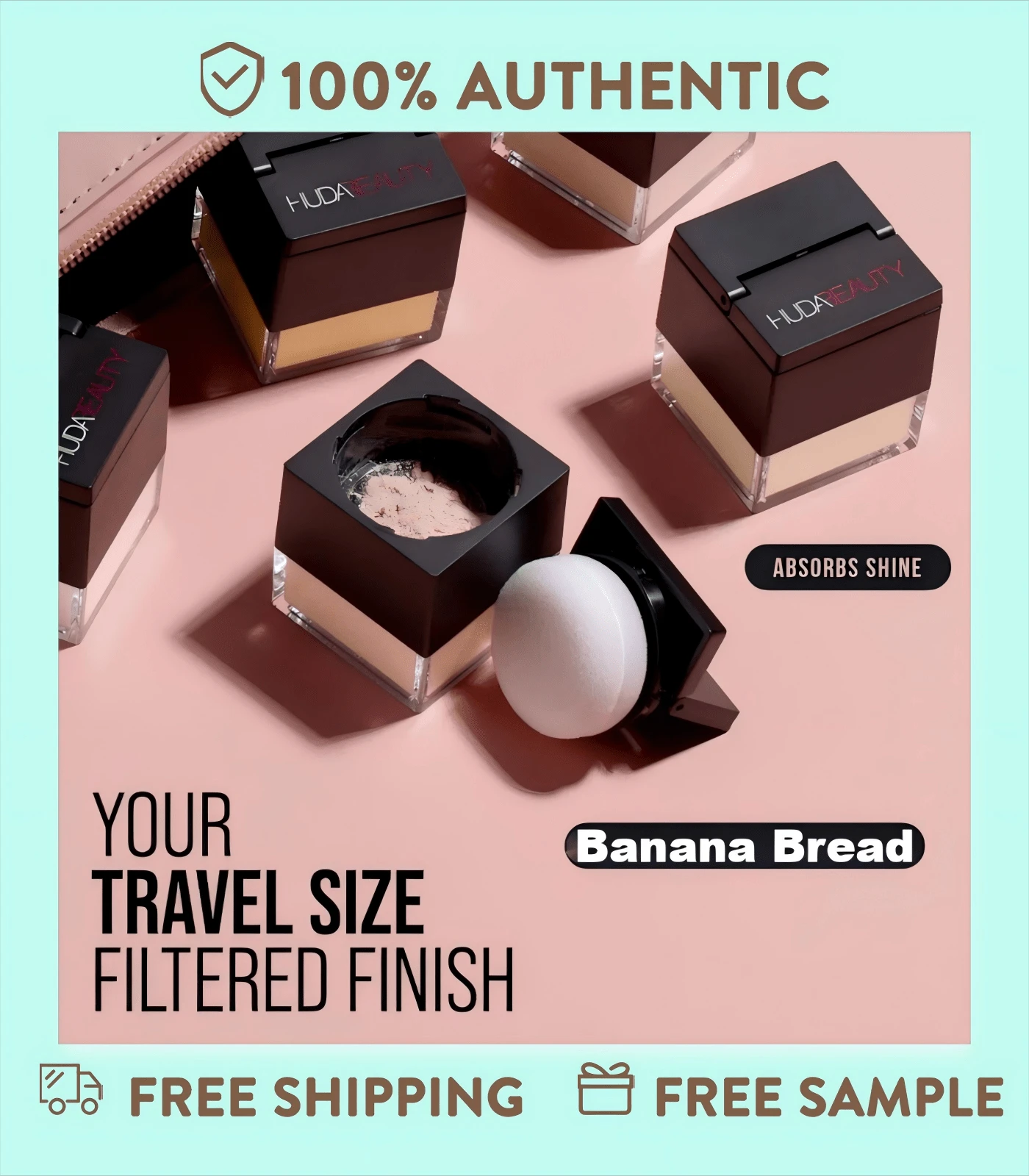 HUDA BEAUTY Mini Easy Bake Loose Baking & Setting Powder – 0.21 Oz / 6 G, Lightweight, Long-Lasting Banana Setting Powder For Makeup Baking And Oil Control, Brightens And Sets For A Smooth Finish - 顏色: 香蕉麵包 - 查看 1