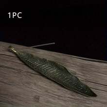 Golden Small Bodhi Leaf Incense Holder - Exquisite Aromatherapy Ornament With Space-Saving Horizontal Design For Household Indoor Use - Inspired By Traditional Japanese Style, Compact And Beautiful Gifts Birthday Graduation